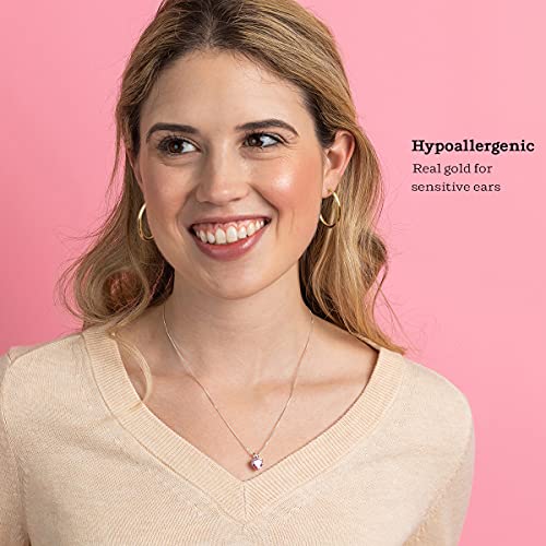 KEZEF 14k Hoop Earrings 2mm Lightweight Hoops for Women Real Solid Gold2