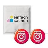 2x Instagram NFC Sticker "folge mir" – selber programmieren & umprogrammieren – 3 cm Ø – ideal für unterwegs auf Messen, Festivals, Events - für Influencer, Kreative, Dienstleister