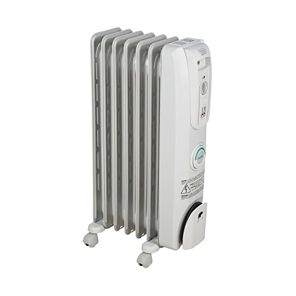 De’Longhi Oil filled Radiator Heater, 1500W Electric Space Heater for indoor use, portable room heater, Energy Saving, full room like office and bedroom with safety features, EW7707CM