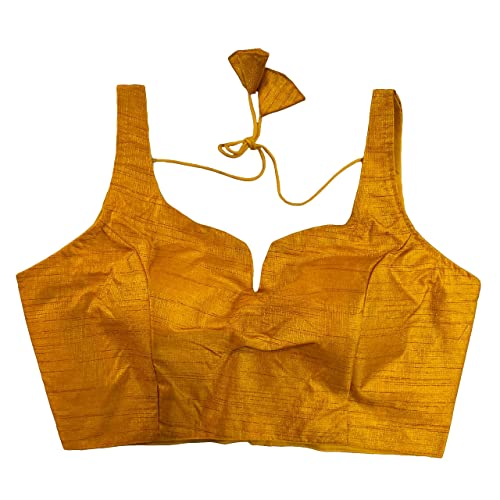 Image of Pujia Mills Women's Heavy Phantom Silk Bollywood Style Sleeveless Trendy Blouse(Veda)