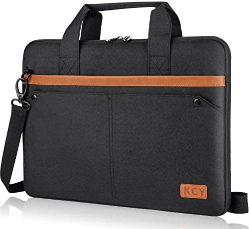 KCY Laptop Bag Case 15.6 Inch with Shoulder Starp, Slim Computer Sleeve Cover Compatible with MacBook Air 15 M2, New MacBook Pro 16 M1 2021-2023, 15-16 Inch Hp Lenovo Dell Acer Asus Notebook, Black