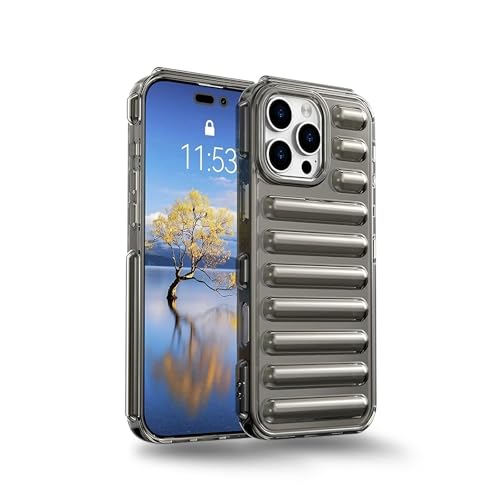 Image of Amazon Brand - Solimo High Protection Capsule Design Back Cover for Apple iPhone 16 Pro - Transparent Grey