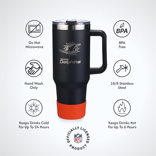 Image of The Memory Company Officially Licensed NFL - Miami Dolphins 46oz Game Day Tumbler with Laser Engraved Team Logo
