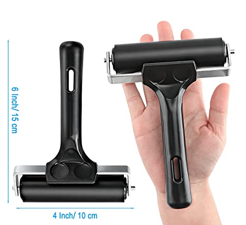 Image of Rubber Roller, Ideal for Anti Skid Tape Construction Tools, Print, Ink and Stamping Tools (4-Inch, Black)