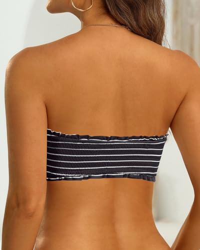 Image of Aqua Eve Women Strapless Bikini Top Only Bandeau Swim Top Tube Top Swimsuit