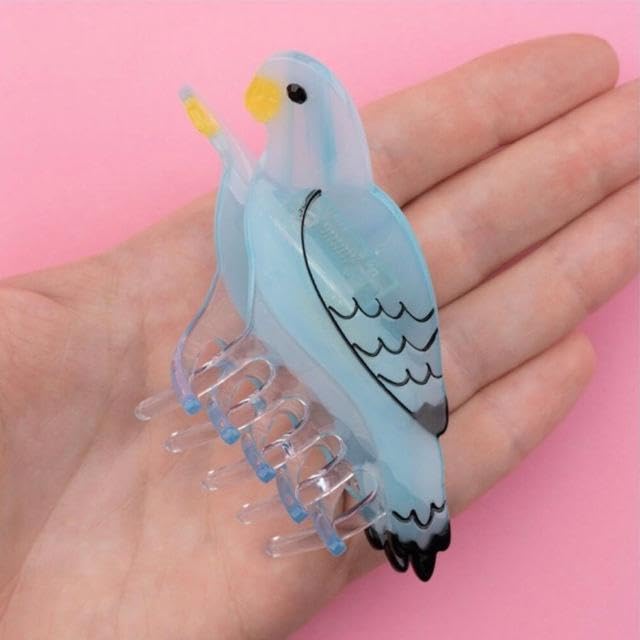 Amazon.co.jp: Blue Budgie Hair Claw セキセイインコ 鳥 ヘアクリップ