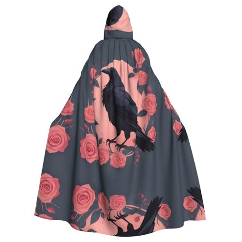 Cape à capuche corbeau rose idéale pour vos soirées costumées