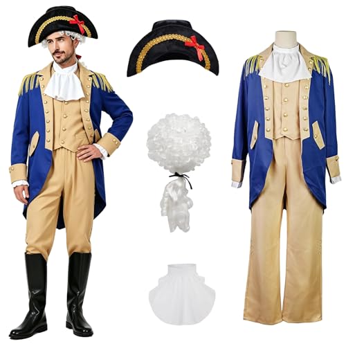 SUNHUKUS Mens Founding Fathers Costume Hamilton Colonial Costume