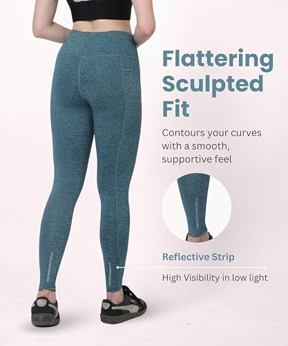 Image of Glamoras Women Polyester Spandex High Waist Gym Legging with Side Pocket, 4-Way Stretch, Squat-Proof, Moisture-Wicking Yoga Pants, Workout Tights for Running, Gym, Fitness, Training, Yoga & Activewear
