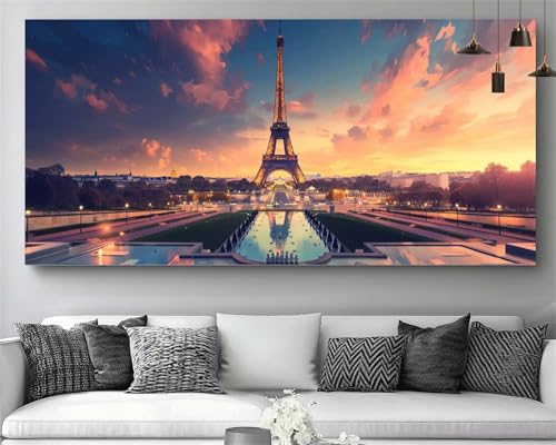 Broderie diamant XXL Tour Eiffel kit complet 100x200cm canevas 5D DIY