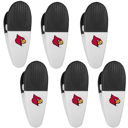 Siskiyou Sports NCAA Louisville Cardinals Chip Clip Magnets, 6pk White, One Size