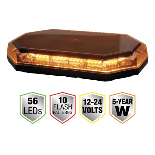 Image of Buyers Products 8891060 15 Inch Amber LED Mini Light Bar with 56 LEDs