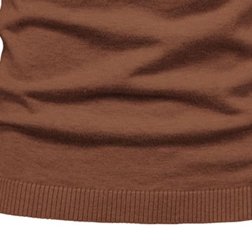 Mens Half Turtleneck Knit Sweater Casual Solid Color Male Knitted Pullover Slim Fit Long Sleeve Knits Sweaters4