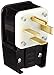 Leviton 8462-P 60 Amp, 250 Volt- 3PY, Straight Blade, Plug, Industrial Grade, Grounding, Angle, Black
