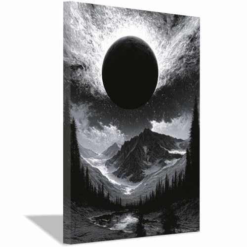 Affiche noir et blanc Vallée Cosmique de la Sphère Noire 40x60cm encadrée