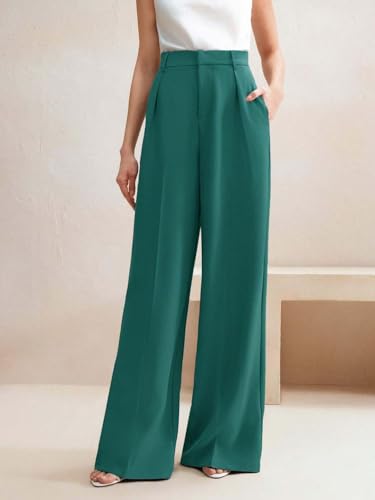 Image of KOTTY Women's Elegant High-Waist Wide-Leg Trousers for Office & Casual Wear