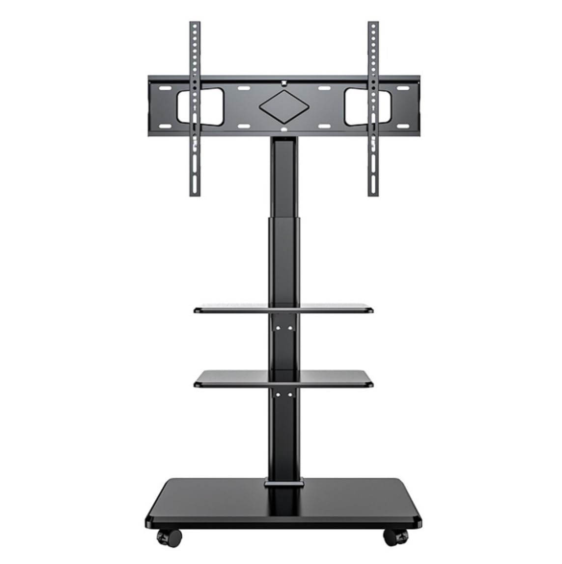 DFGHNBVC Universal Tv Stand Tv Stand For Bedroom Floor Tv Stand With Double Tray For 36 To 70 Inch Tvs, Swivel Tv Stand With Wheels Mobile Tv Cart Adjustable Shelf Universal Telev