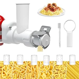 Pasta Maker Attachment for Kitchenaid Stand Mixer with 6 Different Shapes of Pasta Outlet, Durable Kitchenaid Accessories and Attachments, Dishwasher Safe Pasta Maker Attachment for Kitchenaid Stand Mixer with 6 Different Shapes of Pasta Outlet Durable Kitchenaid Accessories and Attachments Dishwasher Safe