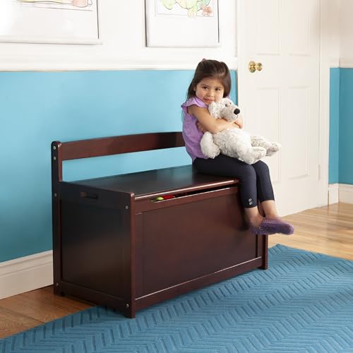 Melissa & Doug Wooden Toy Chest grand coffre jouet bois marron foncé meuble bas - 7