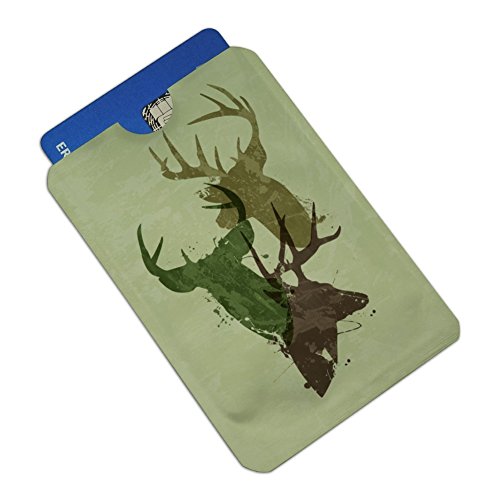 Deer Heads Trio Design Hunting Hunter Camouflage Credit Card RFID Blocker Holder Protector Wallet Purse Sleeves Set of 42