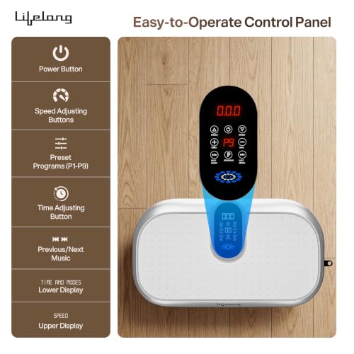 Image of Lifelong Vibration Plate Exercise Machine with Remote & Resistance Bands |Home & Gym Full Body Massager Machine for Pain Relief, Tone Muscles & Weight Loss| 9Programs, 120Speeds, 20Timers, Bluetooth