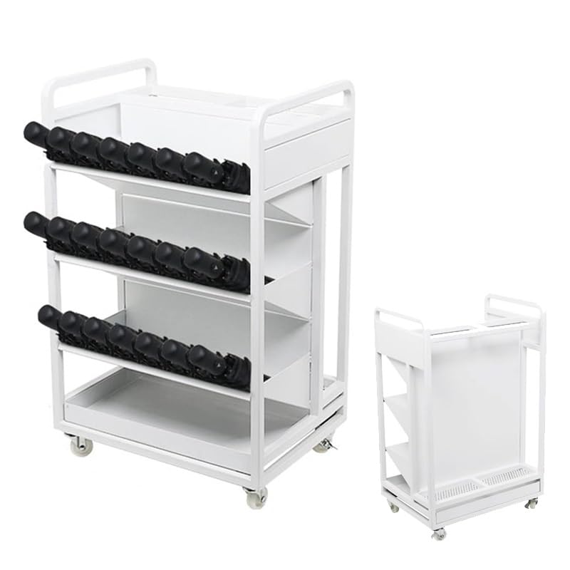 Support de Canne et Seau à Parapluie Autonome - Range Parapluie Métal Blanc d'Entrée