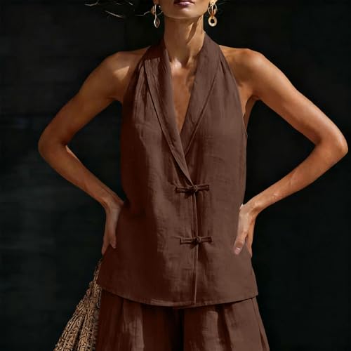 Trajes de verano para mujer transpirables con textura plisada elegante y corte holgado 6