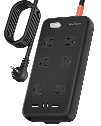 Image of Outdoor Power Strip Waterproof IPX6, 1625W /13A, 15 Ft Extension Cord, 6 Wide Outlets & 4 USB Ports with Anti-Electric Shock, Wall Mountable for Yard, Workshop, Garage, RV