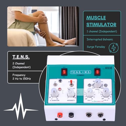 Image of Tens And Muscle Stimulator Combo Electro Therapy Mini Muscle Stimulator Tens Machine for Physiotherapy for Back Pain Relief with One Year (Electrode Pads)