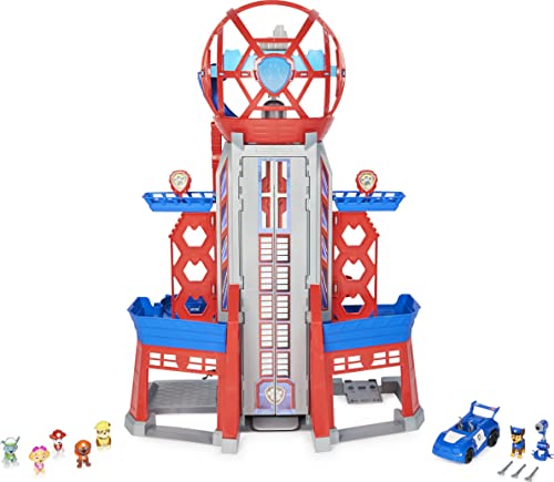 PAW PATROL Filme Ultimate City Transforming de 91 cm de altura PAW Patrol Torre com 6 figuras de ação colecionáveis, carro de brinquedo, luzes e sons, brinquedos para crianças a partir dos 3 anos