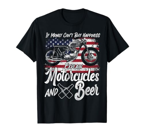 Classic Motorcycle Biker If Money Can't Buy Happiness T-Shirt