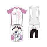 [あき] アニメ サイクルジャージ 上下セット 半袖 レプリカ 痛車衣 春夏用 RACING 自転車 ロードバイクウエア UVカット 日焼け止め 高弾性 通気 抗菌防臭 3Dパッド (D,3XL) [並行輸入品]