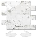 STICKGOO 10-Sheet Subway Tile Peel and Stick Backsplash, Seamless Design Glossy Carrara White Kitchen Backsplash Wall Tiles, Waterproof Stick on Tile for Bathroom, RV, Fireplace