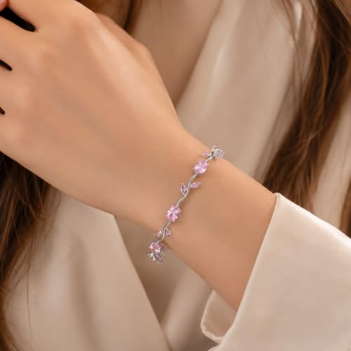 Image of Aurie Tulip Bracelet for Women & Girls | Anti Tarnish Stainless Steel Floral Bracelet |Party and Daily Wear Jewellery