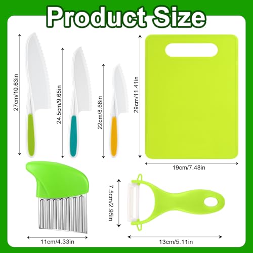 ITClosud 6-teiliges Kindermesserset, Montessori-Messer wie Schälmesser, Schneidebrett und Schälmesser, Geeignet für Kinder ab 2 Jahren zum Spielen und zur Eltern-Kind-Interaktion (6)