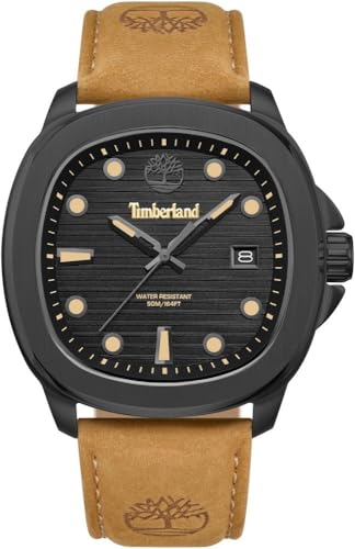 Timberland Greenough Brazalete de Cuero Reloj analógico para Hombres