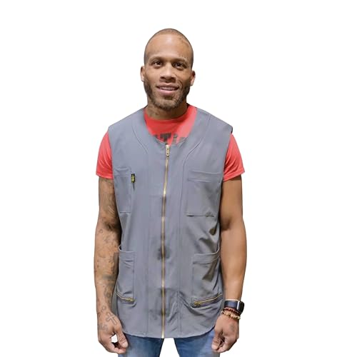 Image of King Midas Empire Barber Vest, Men's Hair Water And Water Repellent Vest For Barbers