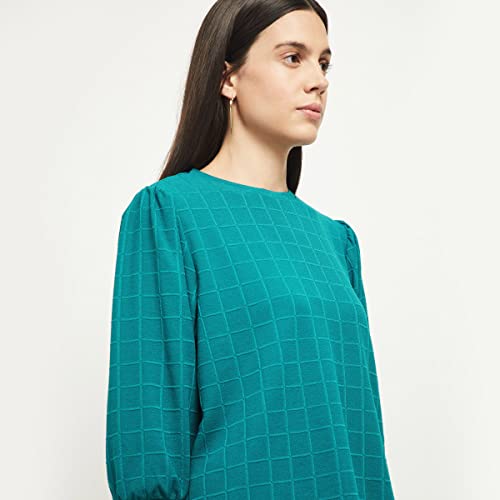 Image of Max Women Checked Round Neck Regular Fit Top