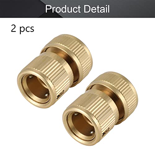 Othmro 5/8" Brass Quick Connectors Adapters Garden Hose Fittings 2pcs, Gold, 5/8 2pcs - Image 4