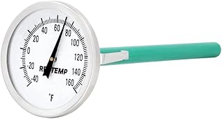 Reotemp Large Dial Easy Read Pocket Thermometer, 2" Dial, 5" Stem, Waterproof (-40 to 160 Fahrenheit)
