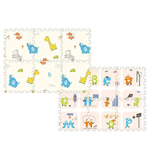 Baby Play Mat Play Mat Baby Crawling Foam Puzzle Floor Play Mat Kids Playmat Waterproof Non Toxic for Babies Infants Toddlers Floor Crawl Mat (Color, Size : Single Piece 60x60x2cm)