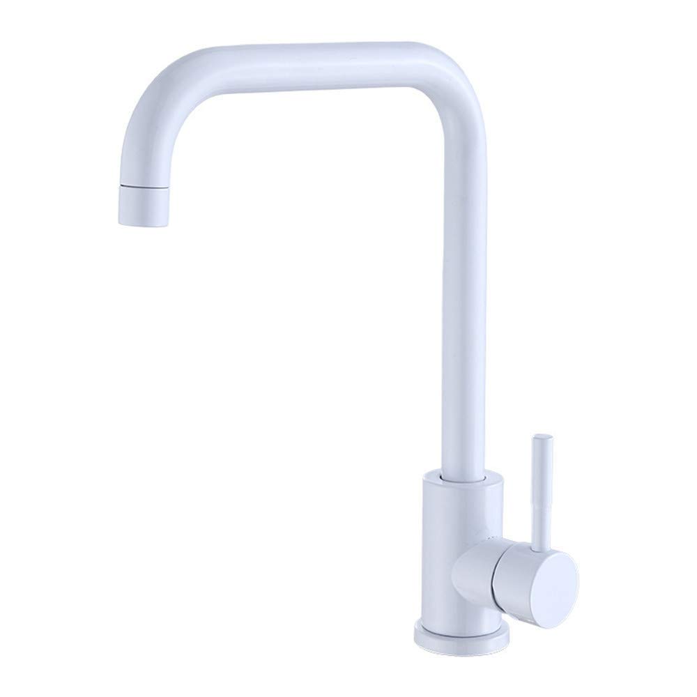 Robinet de cuisine blanc rotatif pour un espace culinaire moderne et lumineux