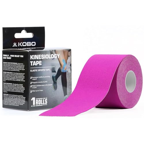Image of Kobo Waterproof Kinesiology Tape (5 m X 5 cm) Latex Free Breathable Athletic Sports Tape for Injury, Muscle Support, Pain Relief, Joint Support and Physiotherapy (Imported)