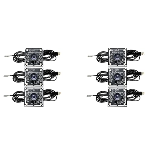 Sxmrmnx 6 módulos de cámara de 100 grados 1MP OV9732 1280x720 USB libre de enfoque manual, con cable de 2 metros para WinXP/7/8/10
