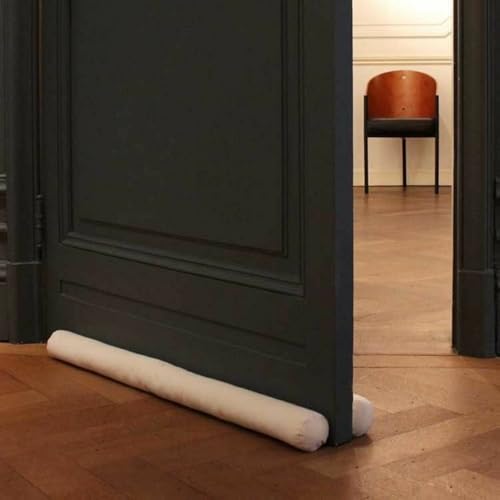 Rori Boudin de Porte Double 70 cm - Protection Contre la Traction et le Bruit - Joint de Bas de Porte Beige - Rond - Différentes