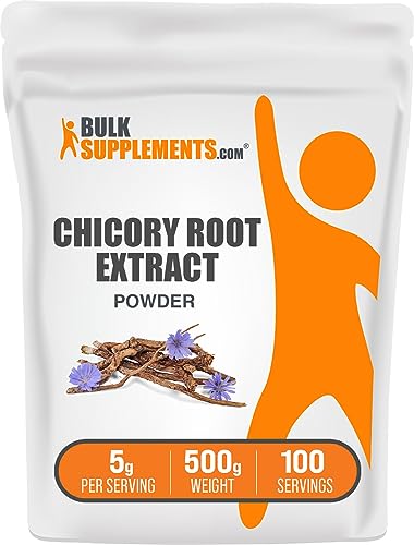 BulkSupplements.com Chicory Extract Powder - Chicory Root Supplement, Fiber Supplement, Chicory Root Powder - Chicory Root Coffee Alternative, Gluten Free, 5g per Serving, 500g (1.1 lbs)