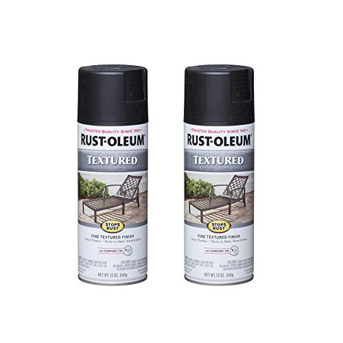 Image of Rust-Oleum 7220830-2PK Stops Rust Textured Spray Paint, Black, 12 Ounce (Pack of 2)