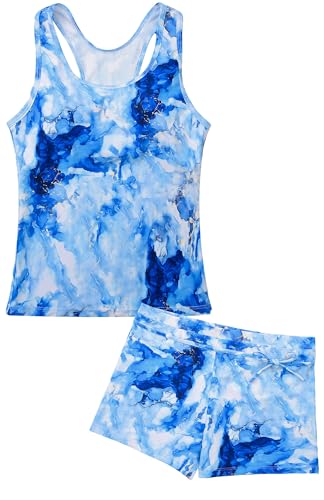 Image of Uhnice Girls Swimsuit Two Piece Tankini Swimwear with Boyshort