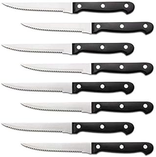 8 Triple Rivet 4.5" Steak Knife Set, Black