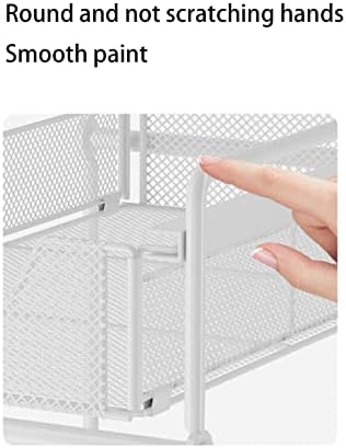 LIFOND Under Sink Storage 2-Tier Sliding Drawers Basket Storage Organizer, Mesh Storage Organizer With Pull Out Drawers For Kitchen And Bathroom/Cabinet Drawers Under Sink Rack Shelf, Champagne
